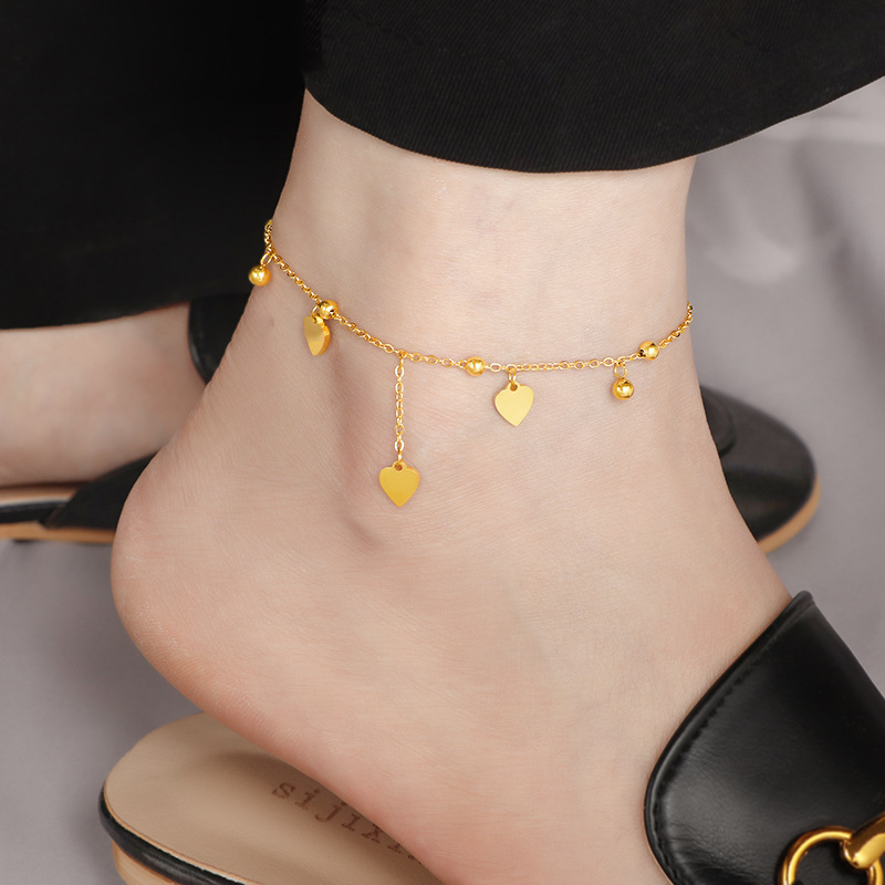 Summer love tassel anklet women's new niche design sexy ankle titanium steel does not fade high sense anklet Summer love tassel anklet women's new niche design sexy ankle titanium steel does not fade high sense anklet