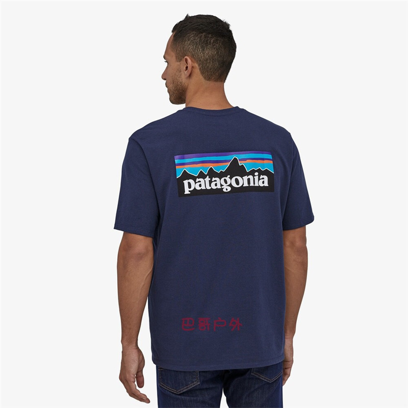 26 New Models of Patagonia Outdoor Short-Sleeved T-Shirts for Men and Women, Classic P-6 Mountain Print T-Shirts, Versatile