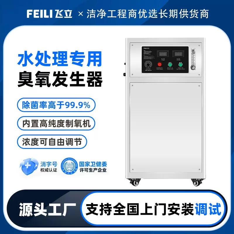 飞立水处理氧气源臭氧消毒一体机 污水降COD消毒杀菌臭氧发生器