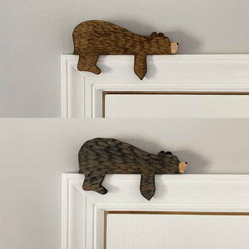 Cross-border New Interesting Animal Brown Bear Door Top Ornaments Home Indoor Creative Wooden Crafts Door Frame Decoration