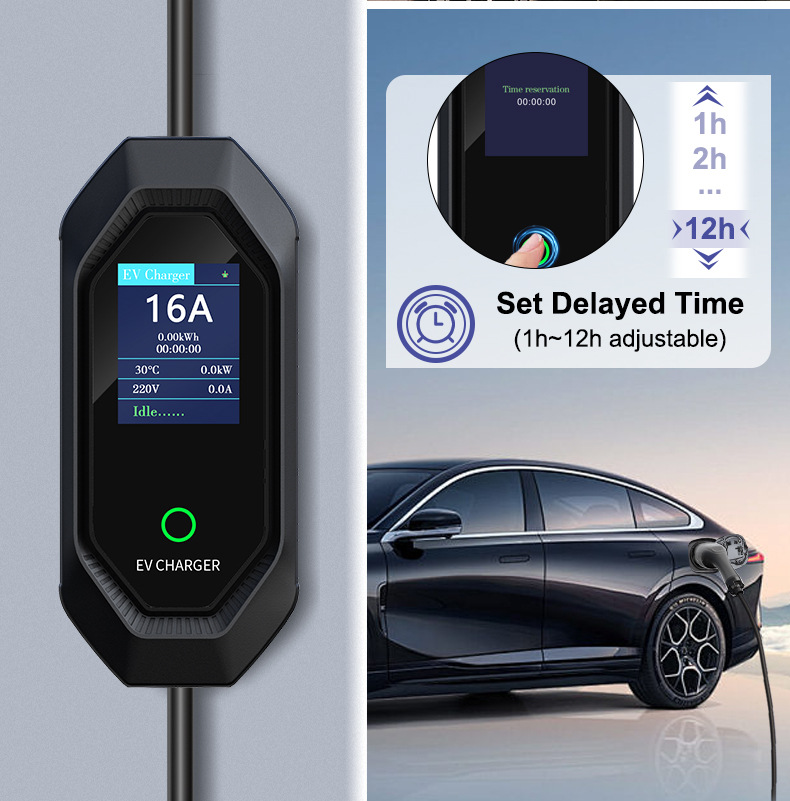 European standard TYPE2 charging station 7KW portable charging gun for Tesla and AITO new energy vehicles