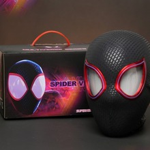 跨境亚马逊迈尔斯蜘蛛侠头套电动眼睛可动纵横宇宙可眨眼面罩面具