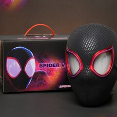 国境を越えたアマゾンマイルズスパイダーマンの頭カバー電動目可動縦横宇宙まばたきマスク