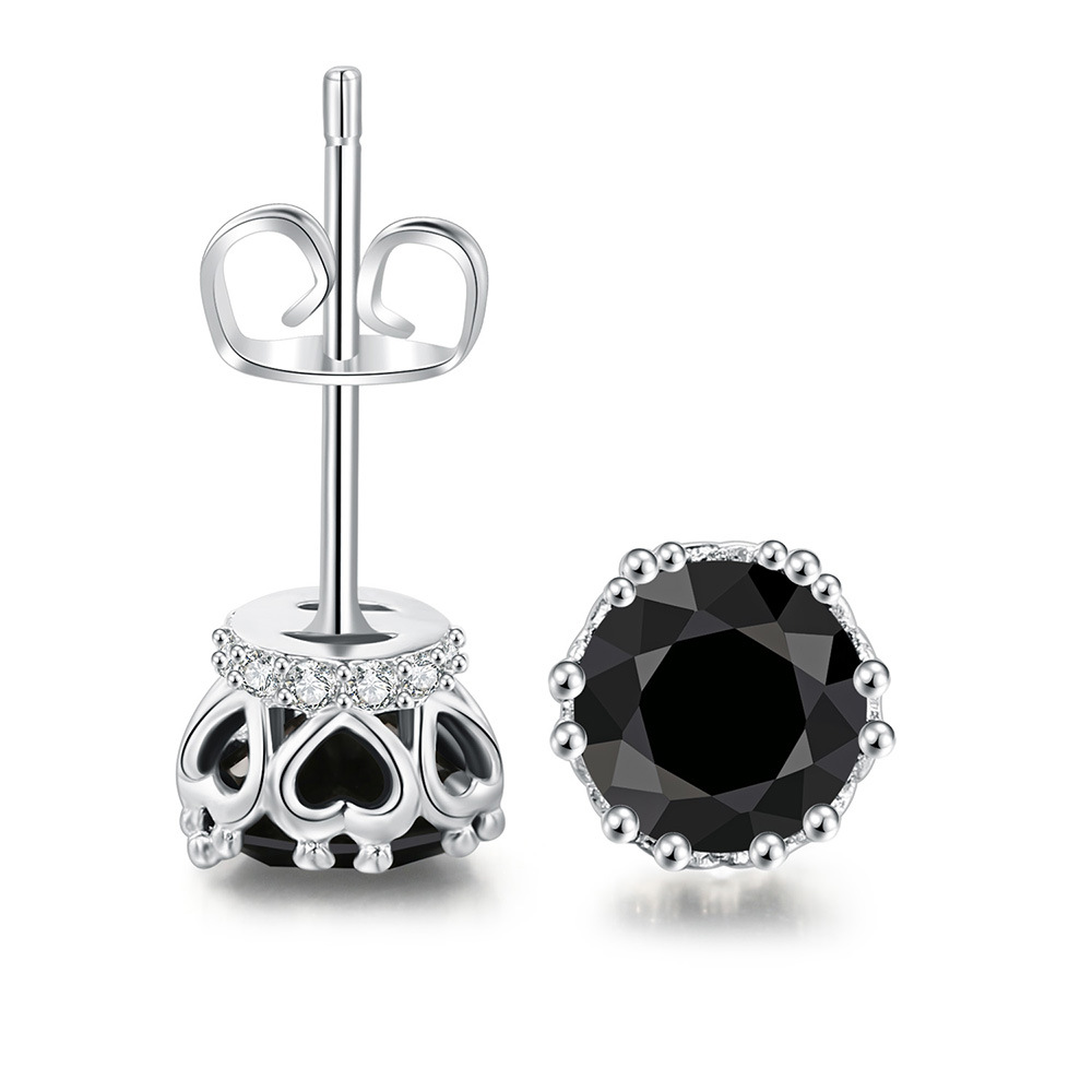 1 Paire Hip Hop Forme De Cœur Placage Incruster Le Cuivre Zircon Boucles D'oreilles display picture 5