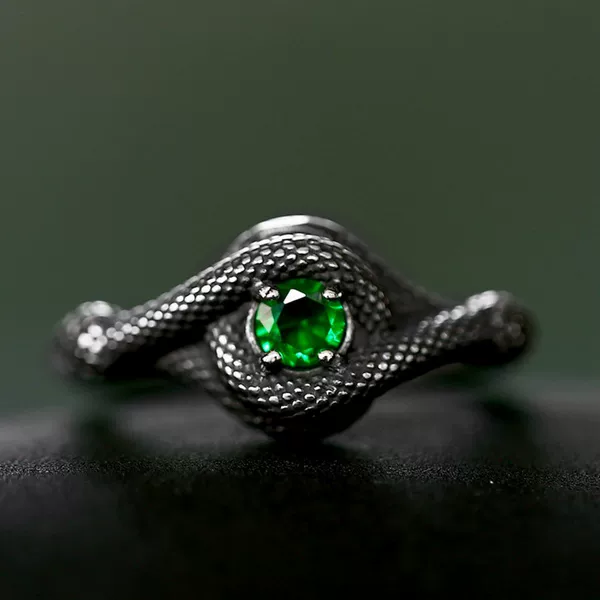 Steel Warrior European and American Jewelry Wholesale Retro Titanium Steel Men's Ring Personalized Cobra Stainless Steel Ring