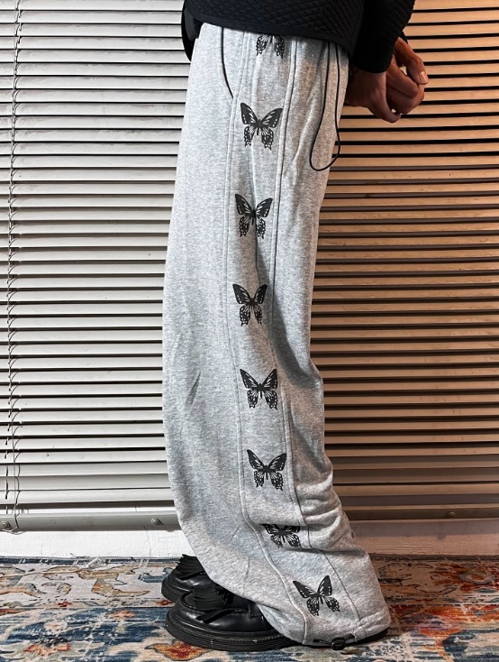 Transfronterizo americano marca de moda de otoño mariposa impresa pantalones casuales sueltos pantalones deportivos para mujeres