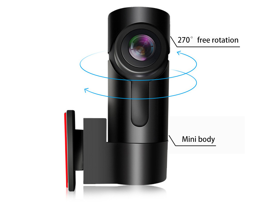 Car-Mounted Screenless Wifi Version Driving Recorder 1080P Night Vision No Installation Required Mobile Phone Connection Single Mirror Rearview Mirror