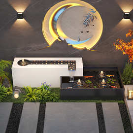 定制不锈钢循环流水摆件户外花园成品喷泉流水池庭院涌泉水景鱼池