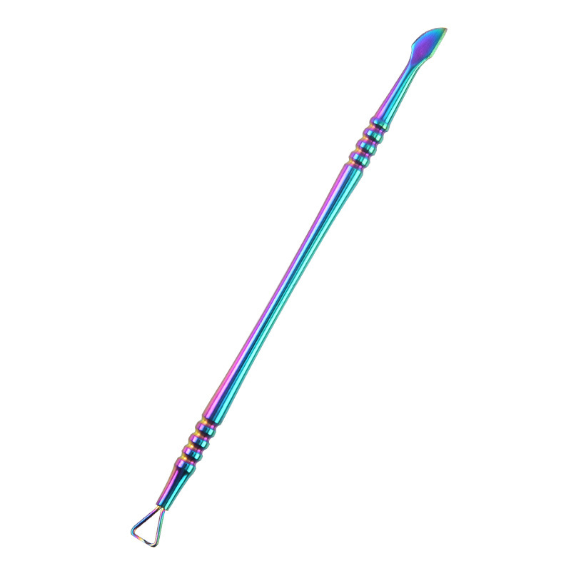 Nuevo color mágico manicura acero empuje piel muerta empuje removedor de uñas empujador de uñas doble cabeza doble uso manicura herramienta traje transfronterizo