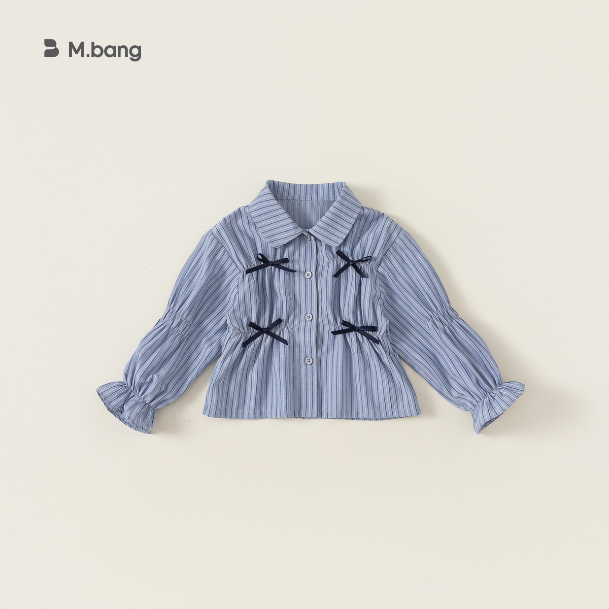 Youbao ropa para niños camisa para niñas primavera y otoño ropa para niños coreanos blusa a rayas con lazo camisa para niños CY24015