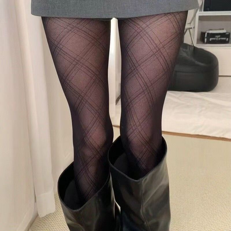 Black Diamond-Patterned Plaid Stockings for Women, Spring and Autumn Thin Sexy Black Slimming Pantyhose, Beautiful Leg Base Pantyhose Black Diamond-Patterned Plaid Stockings for Women, Spring and Autumn Thin Sexy Black Slimming Pantyhose, Beautiful Leg Base Pantyhose