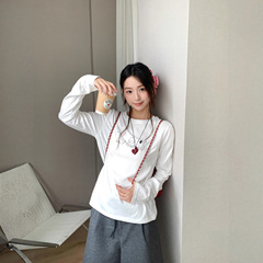 3658长袖2025秋新款女卡通小狗圆领韩版打底上衣即墨卫衣厂