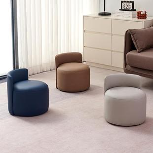 Small Stool for Home Use in the Living Room, Shoe-Changing Stool, Sofa Backrest Footstool, Simple Low Stool for Bedroom, Trendy Light Luxury Dressing Round Stool