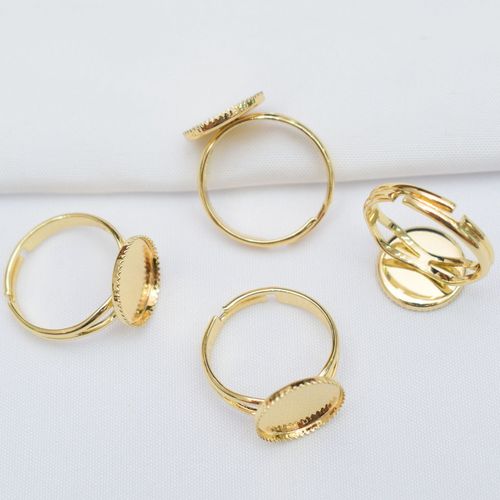 Color-preserving 14k gold-covered ring bottom bracket and crankset accessories pure copper ring empty bracket semi-finished diy handmade materials wholesale