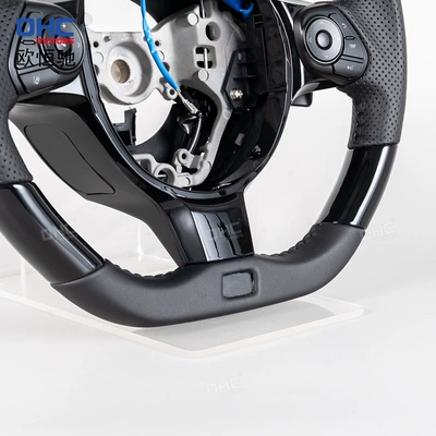 upgraded spray-painted black car – Steering wheel