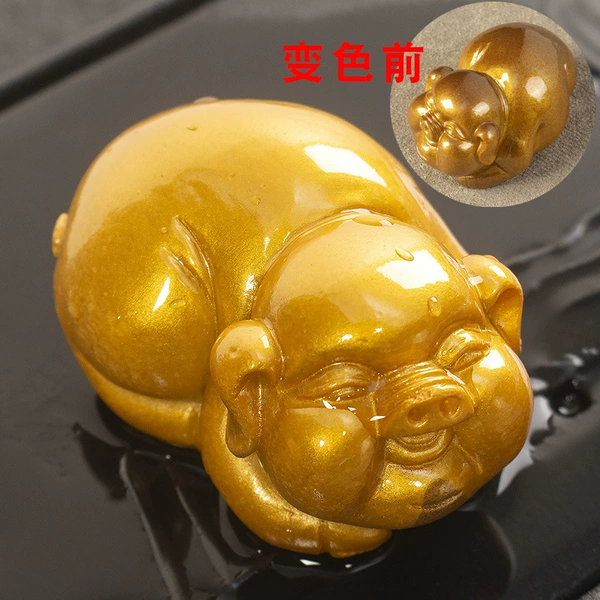 Resin color changing pig tea pet right (CC210920-1)