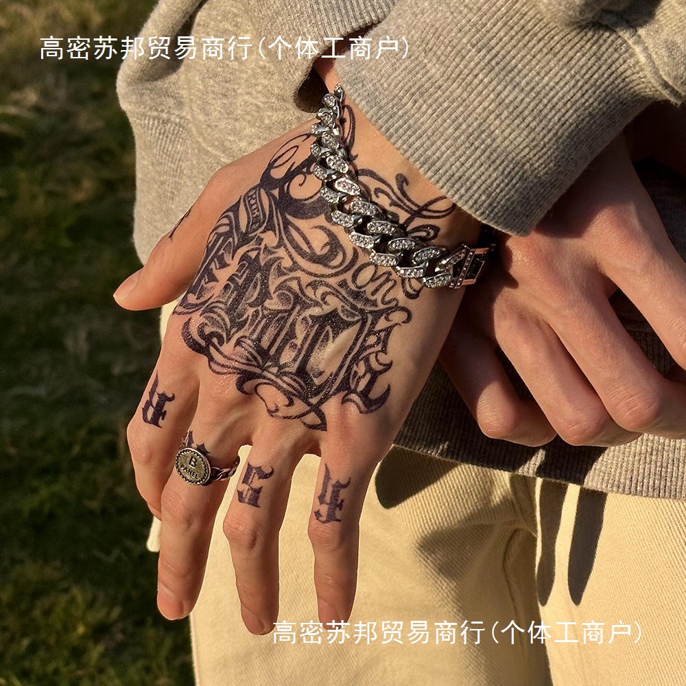 Finger back series classic cool herbal juice tattoo stickers waterproof anti-rub non-reflective semi-permanent maintenance