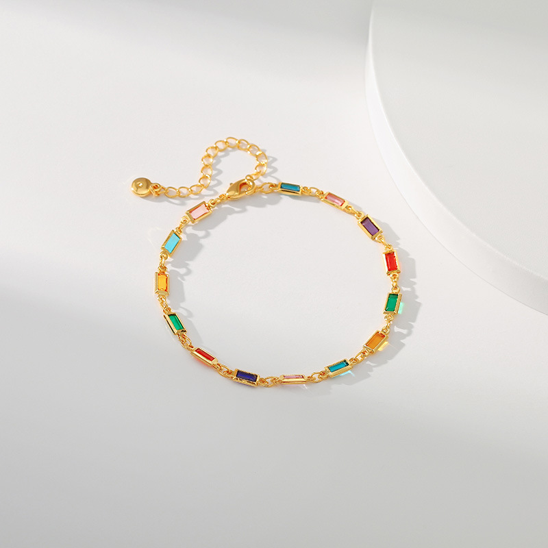 Fashion Geometric Copper Plating Zircon Bracelets 1 Piece