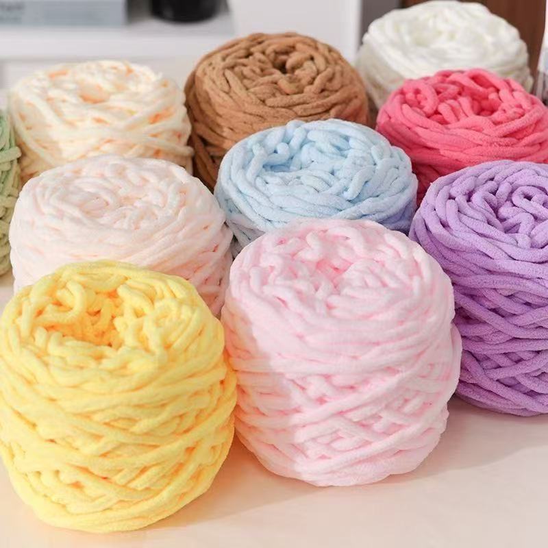 冰条线粗毛线diy编织围巾毛线团钩针勾拖鞋男女自织材料毛线球