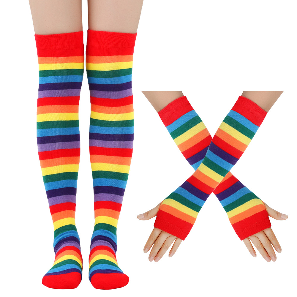 Unisex Casual Rainbow Polyester Cotton Over The Knee Socks 1 Set display picture 6