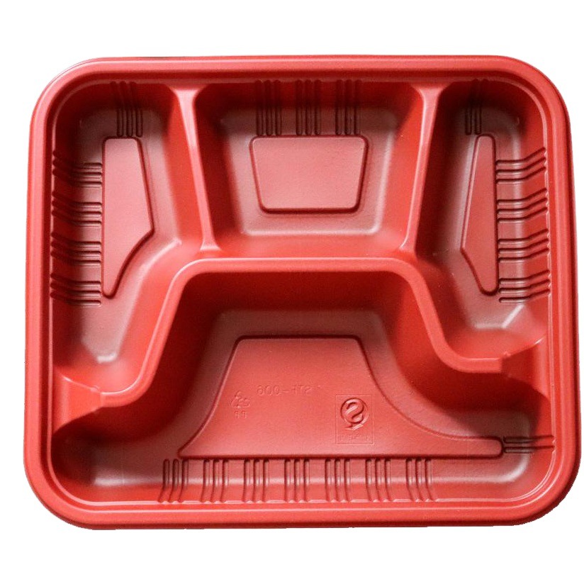 Disposable Meal Box Meal Four-compartment Fast Food Box Tableware Lunch Box Lunch Box Rectangular Plastic Takeaway Box