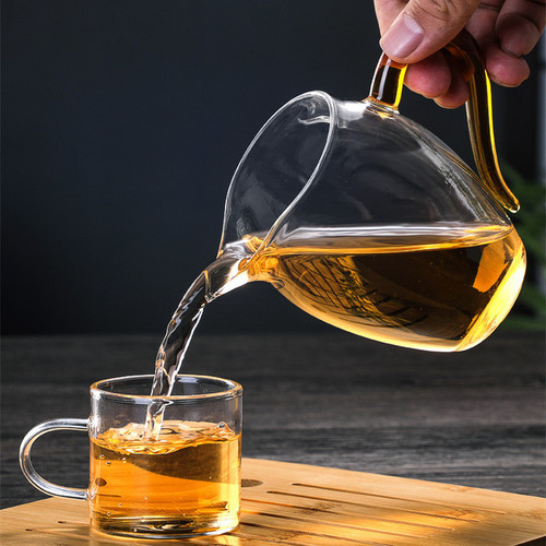 Household glass tea Hai Gong cup color high borosilicate glass fair cup large Kung Fu tea set tea dispenser