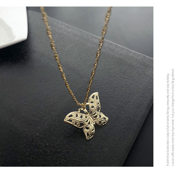 Retro Butterfly Copper Plating Pendant Necklace 1 Piece