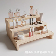 实木首饰展示架香水手办盲盒木质成列展示架阶梯式产品展示道具架