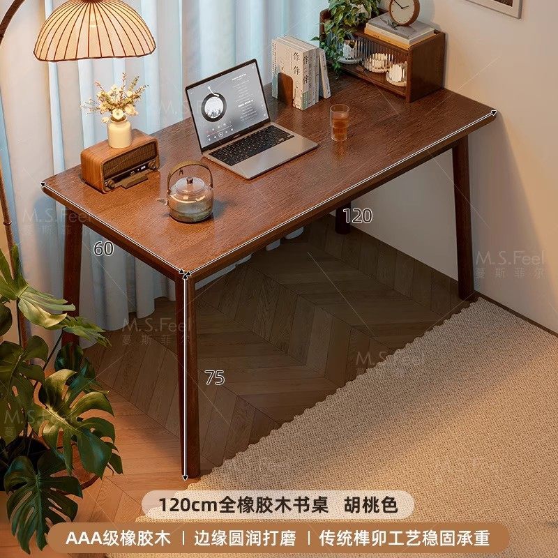 Mesa de comedor de madera sólida, estilo medieval, pequeña casa, mesa rectangular, mesa de comedor simple, mesa de comedor de sala de estar nórdica, combinación de sillas