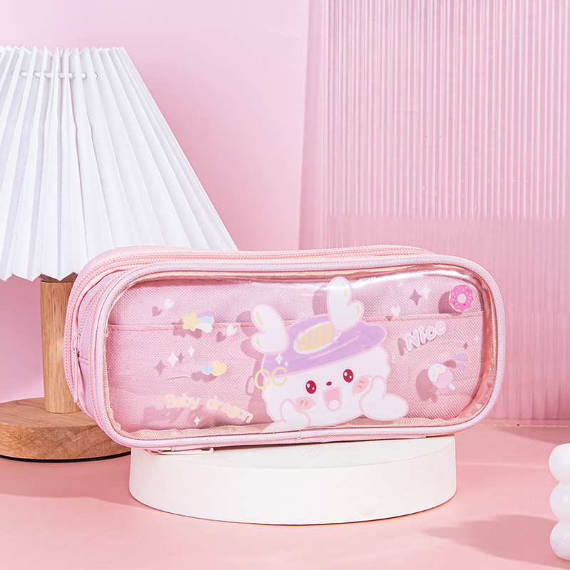 Japón encantador dibujos animados tablero de ajedrez bolsas de lápiz de gran capacidad bolsas de lápiz bolsas de almacenamiento de lienzo estudiantes bolsas de papelería