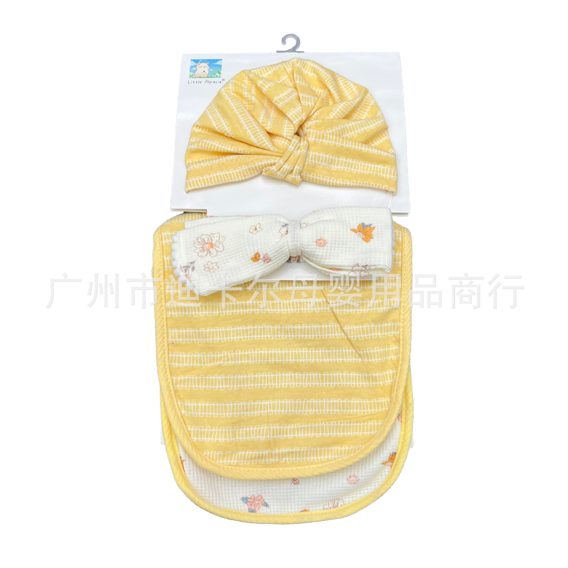 Toallas de saliva para bebés gorra de 4 piezas set de algodón puro buck absorción buck recién nacido arco accesorios de encaje mezcla de colores