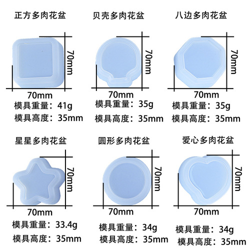 Bestone Dripping Resin Mold Plate Succulent Planter Silicone Mold Mirror Amazon Resin 9 Styles Hot Sale