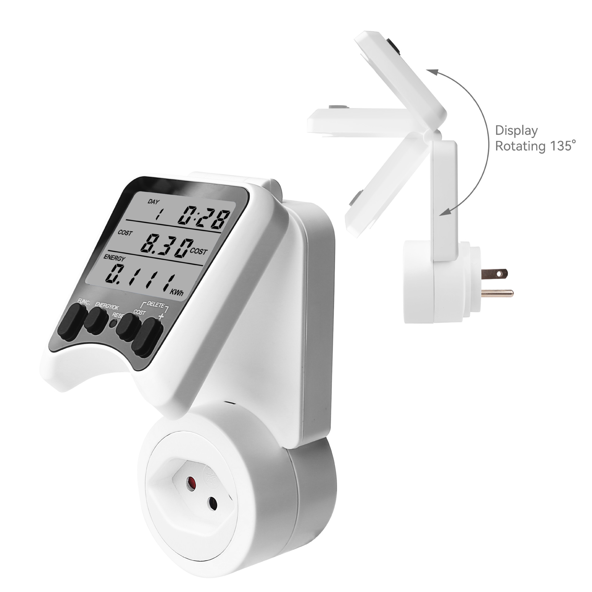 厂家供应 大屏可翻盖瑞士功率计量插座 电力监测仪 监测计费器