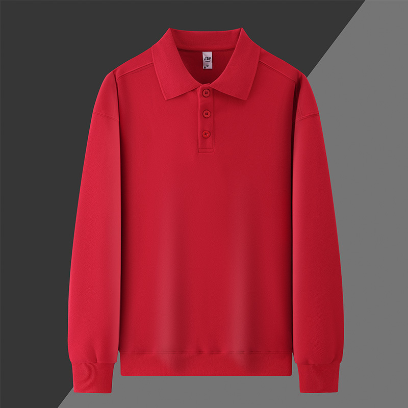 310g otoño y invierno con solapa camiseta polo de manga larga ropa de trabajo impresa logotipo de catering hot pot camarero otoño y invierno herramientas