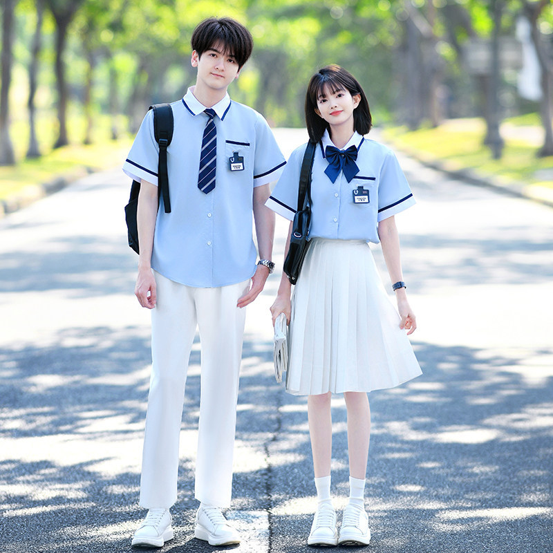 Korean-Style College-Style School Uniform Set, Shirt, Junior High School Student Summer Graduation Photo Class Uniform, Jk Uniform, Stage Performance Outfit