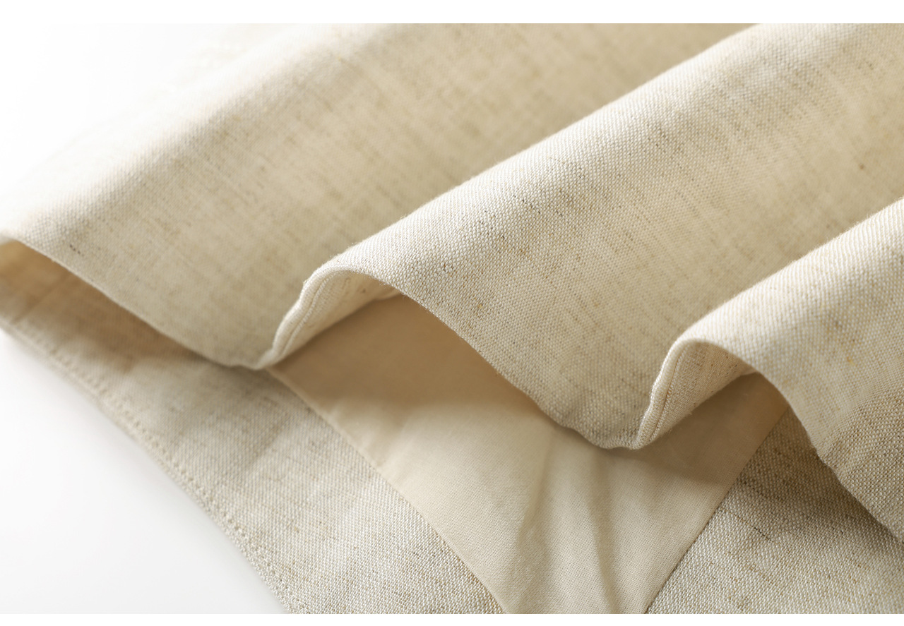 Áo khoác gile không tay cổ chữ V phối lớp phong cách cổ điển chất liệu vải lanh pha sợi Tencel — Màu cà phê chi tiết 32