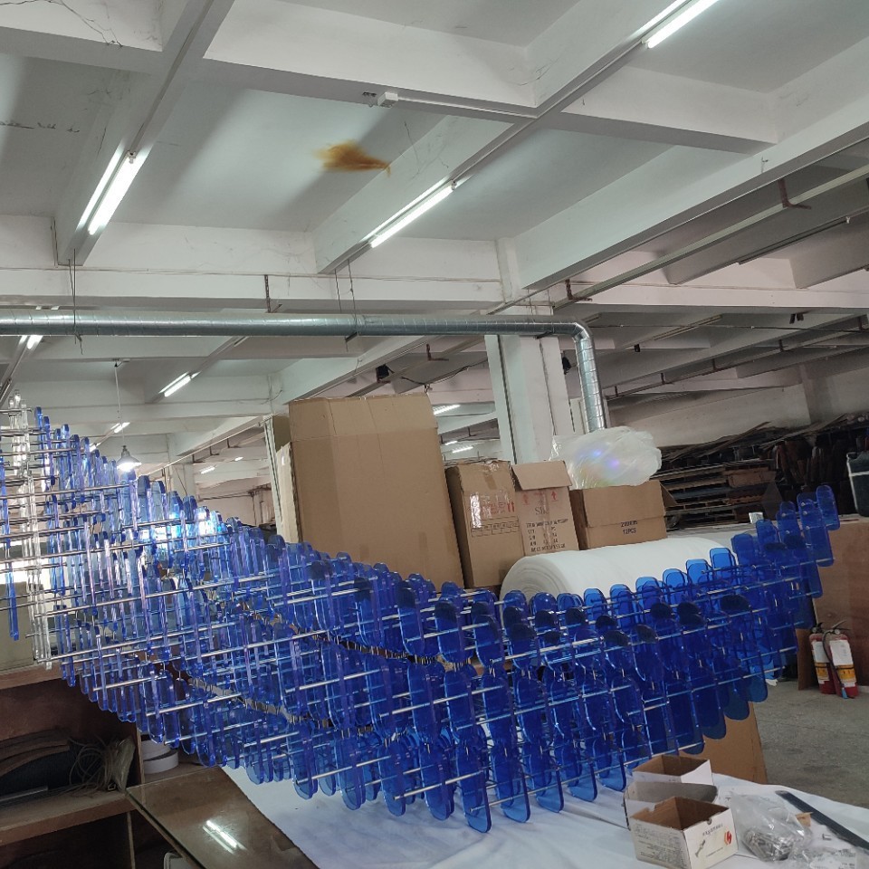 蓝月亮亚克力艺术轻奢简单酒店售楼部大堂装置摆件雕塑工艺品