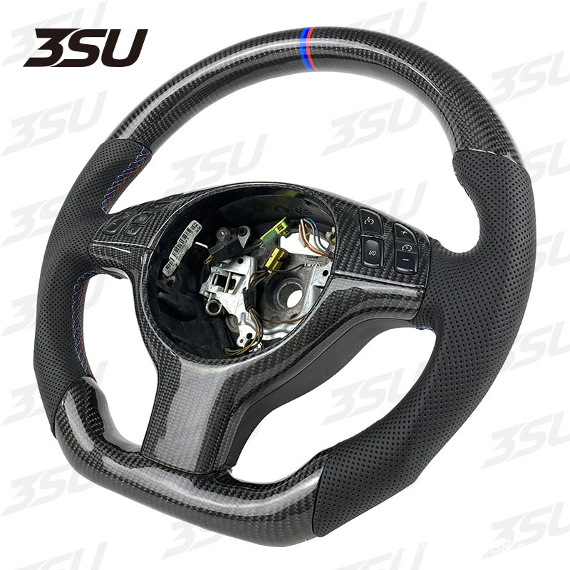 Suitable for Bmw E46 3 Series Leather Carbon Fiber Steering Wheel Upgrade Modified Sports Car Steering Wheel