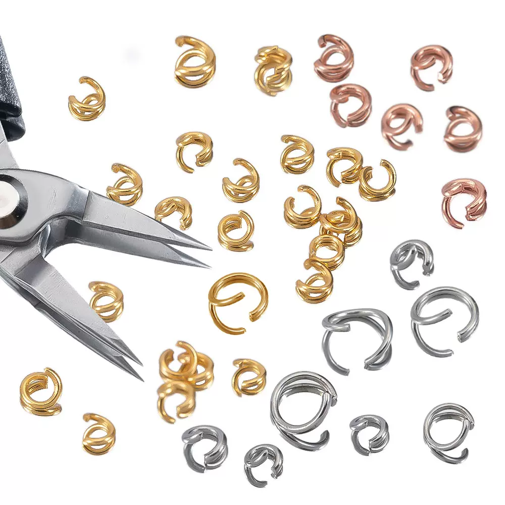 不锈钢单口开口环电镀真金 diy手链项链手工连接圈 跳环O圈单圈