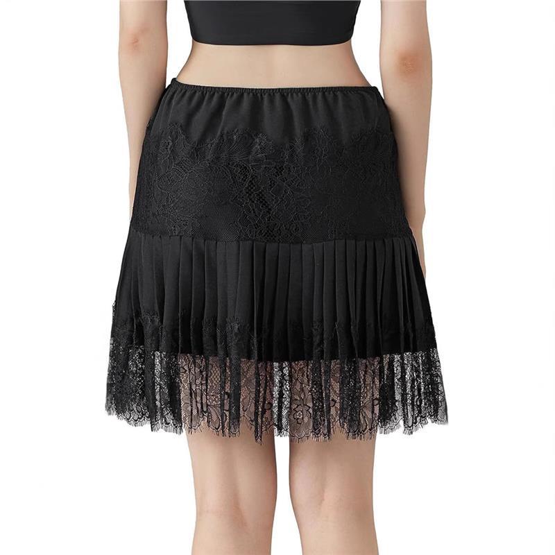 2026 Cross-Border Amazon Women's Lace Mini Skirt Y2K Ruched Low Waist Layered Flowing Pleated Skirt