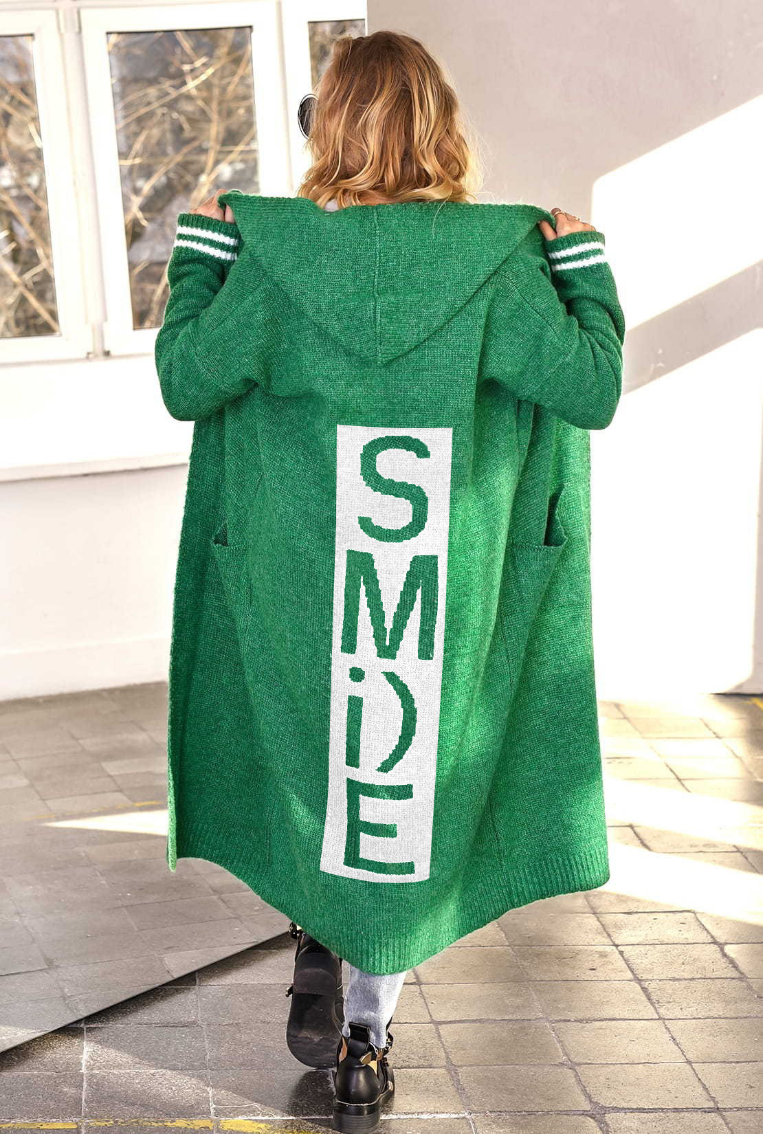 Women's Clothing new knitted sweater cardigan lazy style loose mid length coat_voghion.com