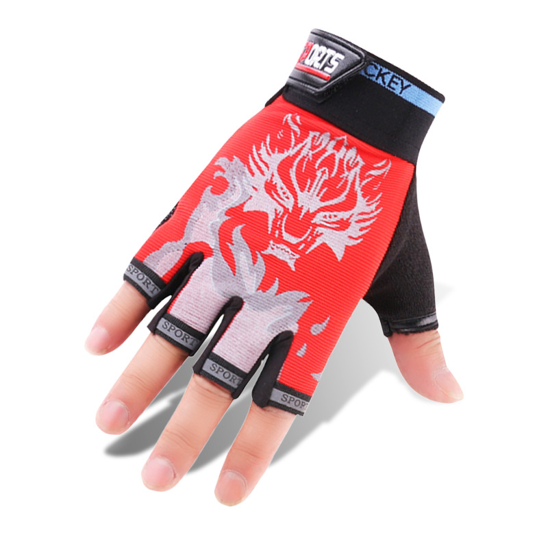 Nuevos deportes para niños medio dedo guantes de fitness guantes de patinaje hombres y mujeres al aire libre bicicleta sombrilla guantes de montar