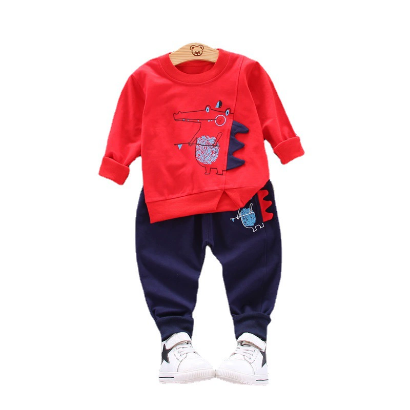 Long-sleeve for boys, autumn sleeves, set, dinosaur, children's sweatshirt, 2021 collection