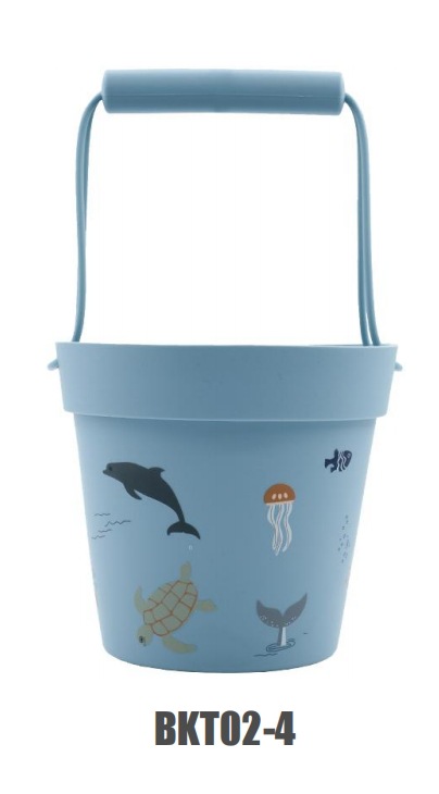 Jugar herramientas de arena Material de silicona Cubo de arena junto al mar Jugar herramientas de arena silicone beach toys