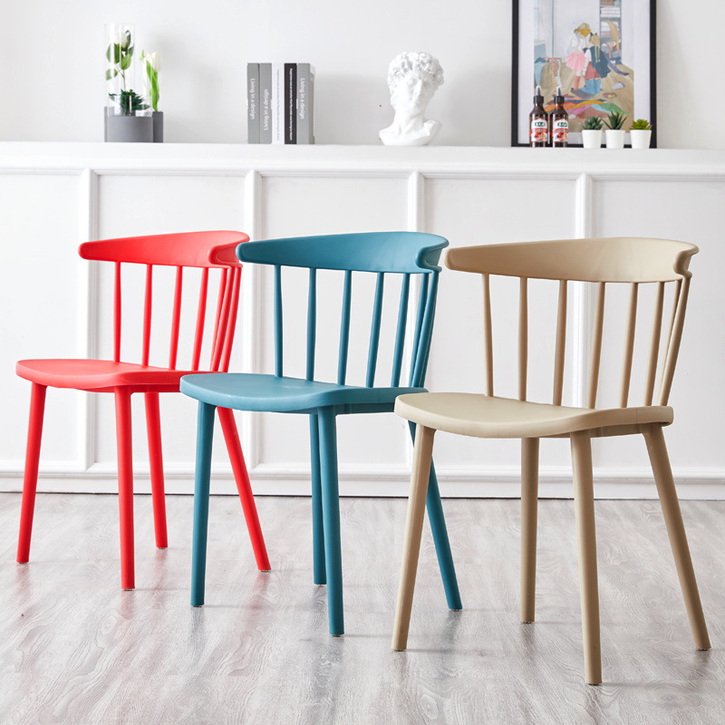 Silla de Plástico para Comedor y Café, Estilo Windsor, Moderna y Ligera