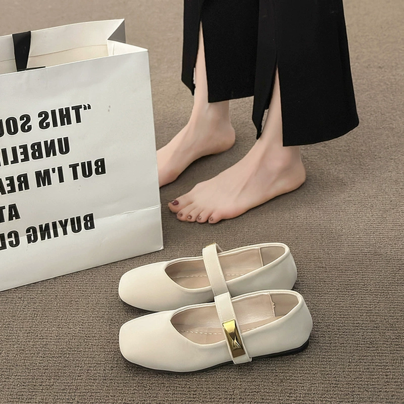 Черная квадратная голова французское ретро маленькая ладан плоская подошва Мэри Джейн обувь женская весна и осень оптом новая светлая юбка с одной обувью