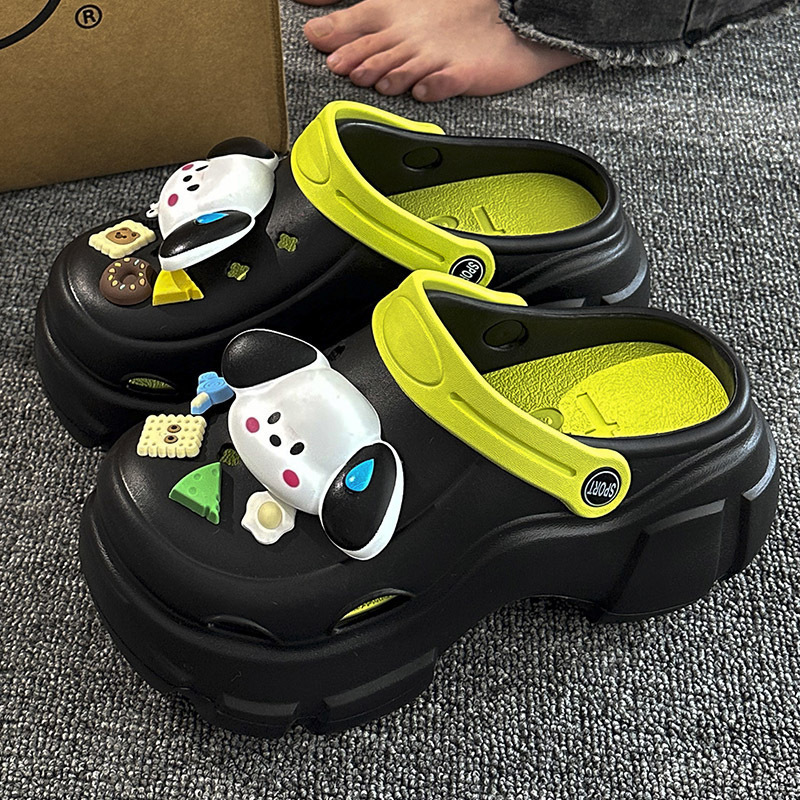 Cheap Shoes on Shoes Women's Summer Outer Wear 2024 New Seaside Beach Non-slip Toe Half Shoes Women