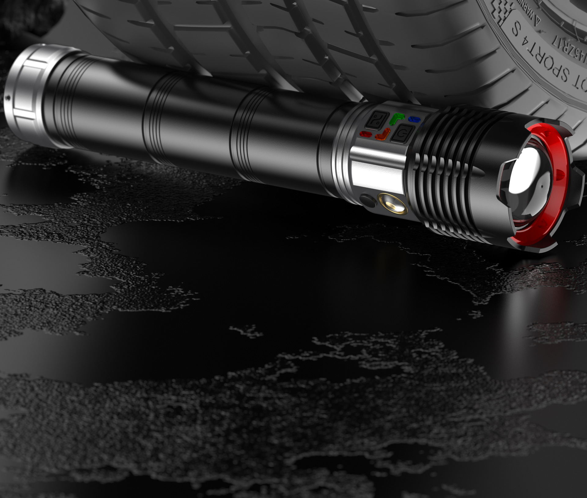 Cross-Border Hot-Selling High-Brightness Flashlight with Multi-Functional Telescopic Fixed-Focus Zoom, Outdoor Aluminum Alloy Emergency Light