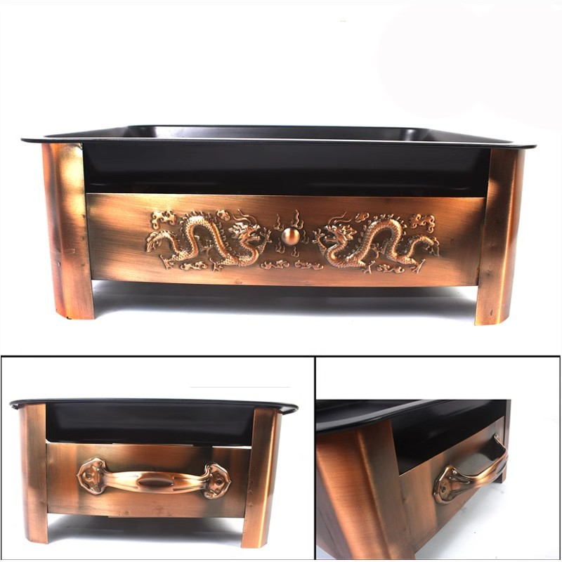 Horno de pescado a la parrilla antiadherente grueso comercial, horno de alcohol de carbón de acero inoxidable, horno de pescado a la parrilla Ssangyong, horno de carbón para hotel, plato de pescado a la parrilla