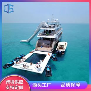 Water Inflatable Swimming Pool Floating Platform with Seat Anti-Drowning Belt Mesh Brushed Air Cushion Sea Diving Pool Yacht Slide